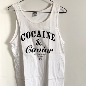 Crooks and Castles - Cocaine and Caviar white tank top. Size small Men’s.